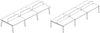 Composizione tripla per ufficio con screen dritti cm. 360/480/540x163x73,4h