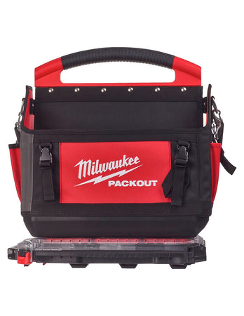 PACKOUT Borse portautensili aperte Milwaukee 40 cm + PACKOUT Compact Slim Organiser Milwaukee