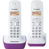 Telefono Panasonic KX-TG1612FRF Duo senza FIl senza segreteria bianca viola