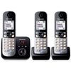 Telefono residenziale PANASONIC Dect - TG6823 - Trio con segreteria telefonica - Argento e nero