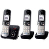 Telefono residenziale PANASONIC Dect - TG6823 - Trio con segreteria telefonica - Argento e nero