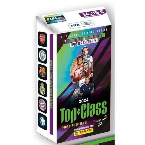 Scatola di adesivi - PANINI - TOP CLASS FIFA 2024 TC - 7 tasche da 6 carte + 5 olografici + 1 poster