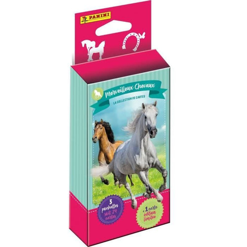 Blister - PANINI - Collezione di card per appassionati di cavalli - Contiene 3 buste da 8 card + 1 card in edizione limitata