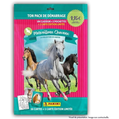 Starter pack - PANINI - Collezione di carte per appassionati di cavalli - Contiene 1 raccoglitore + 2 tasche