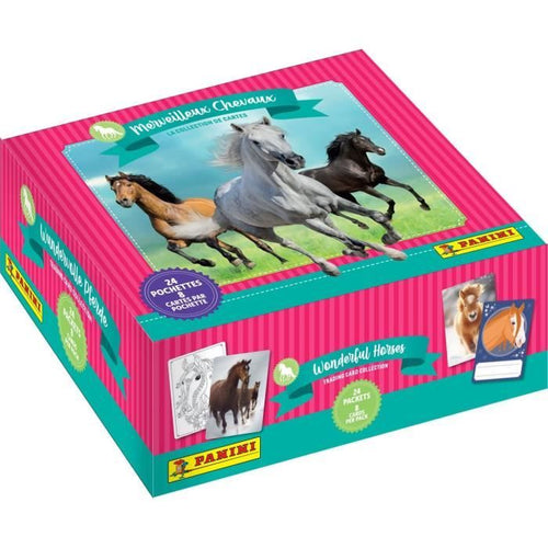 Scatola adesivi - PANINI - Collezione di carte per appassionati di cavalli - Contiene 24 buste da 8 carte