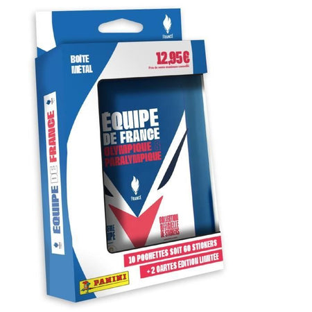 Scatola in metallo con 10 tasche + 2 card edizione limitata - PANINI - Squadra francese Giochi Olimpici 2024