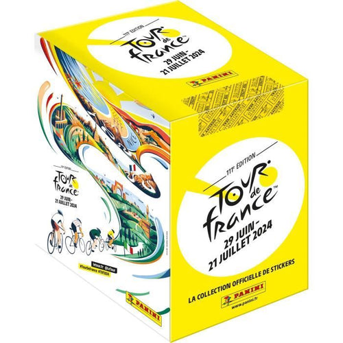 Scatola di adesivi - PANINI - Collezione ufficiale Tour de France 2024 - Contiene 36 buste da 5 adesivi