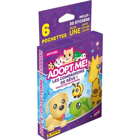 Adesivi - PANINI - Adottami! Roblox - blister da 6 tasche - 1 carta in edizione limitata - 35 adesivi