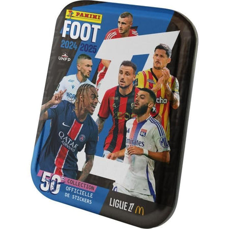 Scatola di metallo - PANINI - Calcio Ligue 1 2024-2025 - McDonald's - 12 tasche - 84 figurine