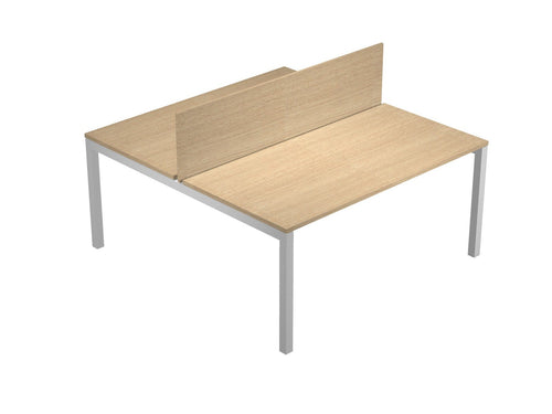 Scrivania da ufficio a due postazioni con fianchi 50x50 e pannello divisorio cm. 120/140/160/180x168x73h