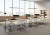 Scrivania da ufficio a due postazioni con fianchi 50x50 e pannello divisorio cm. 120/140/160/180x168x73h