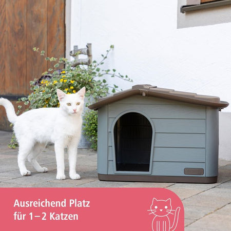 House for Cats Paola Eco Kerbl - 60 x 51 x 41 cm - grigio e marrone - plastica riciclata