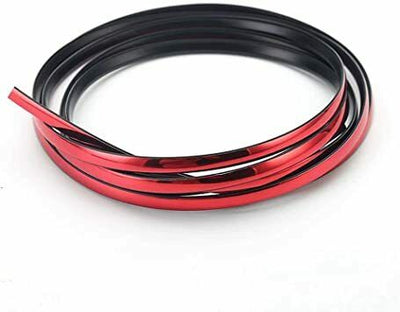 profilo Paracolpi portiera Auto ROSSO METALLIZATO Universale protezione porte tubo a U 15MT