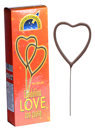Candelina Love con Cuore 10 Pezzi