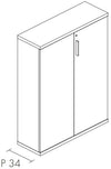 Mobile libreria per archivio documenti cm. 90,2x33,8/43,4x120h