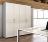 Libreria da ufficio con piani regolabili ed ante in legno cm. 90,2x33,8/43,4x196,80h