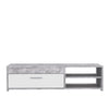 Mobile TV PILVI Contemporary - Cemento bianco e grigio chiaro - L 120 x P 42,1 x H 31,8 cm