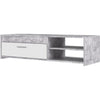 Mobile TV PILVI Contemporary - Cemento bianco e grigio chiaro - L 120 x P 42,1 x H 31,8 cm