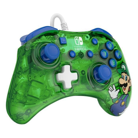 Gamepad - Rock Candy - Super Mario LUIGI - Cablato - Colori vivaci - Ergonomico