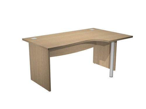 Scrivania da ufficio con fianchi pannellati e supporto metallico cm. 160/180x120x73h