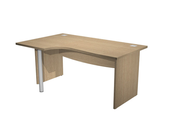 Scrivania da ufficio con fianchi pannellati e supporto metallico cm. 160/180x120x73h