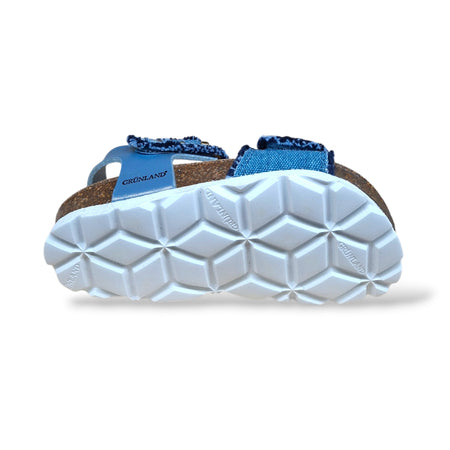 Sandalo Bio Sughero Bambine e Ragazze Grunland Junior Luce Jeans – Velcro Sottopiede Sughero EVA