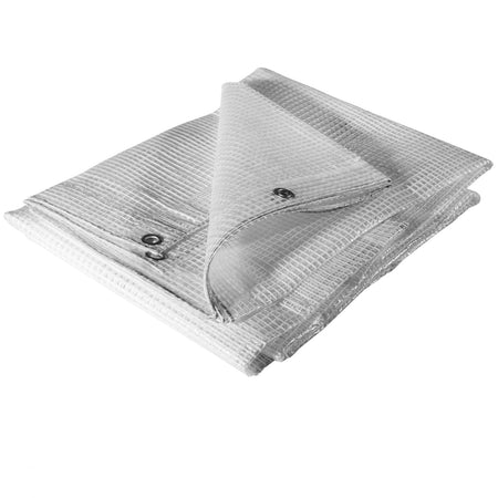 Telo occhiellato antistrappo impermeabile in polietilene Bianco da campeggio 160 gr