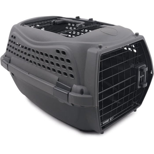 Gabbia per trasporto gatti M.PETS ECO GIRO - Gabbia in plastica - Taglia S - Grigio