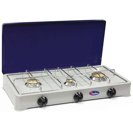 CFParker Fornello a Gas 3 Fuochi Gpl / Metano Grigio Blu mod. 5328GB