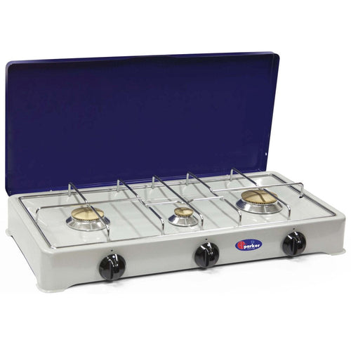 CFParker Fornello a Gas 3 Fuochi Gpl / Metano Grigio Blu mod. 5328GB