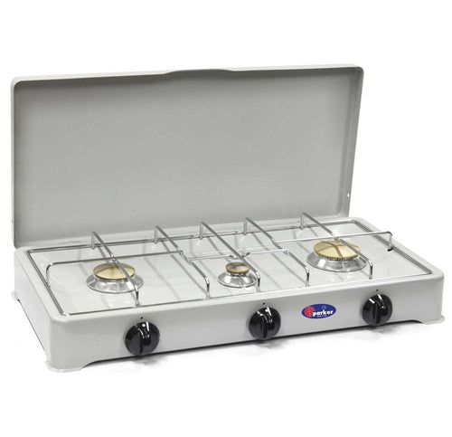CFParker Fornello a Gas 3 Fuochi Gpl / Metano Grigio mod. 5328G