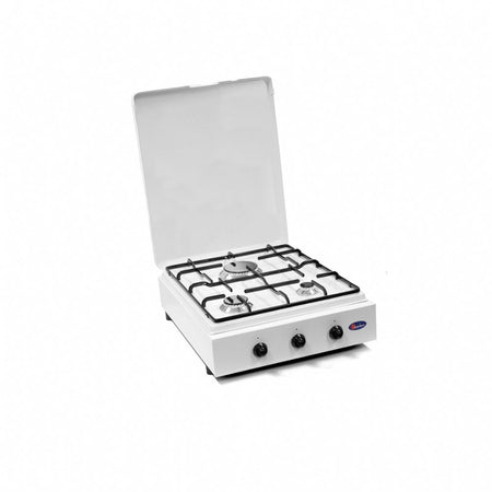 CFParker Fornello a Gas 3 Fuochi Gpl / Metano con Piano Estraibile mod. FO330CBGP