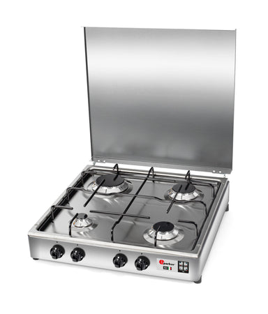 CFParker Fornello a Gas 4 Fuochi Gpl / Metano Acciaio Inox mod. 542ACCGP