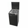 CFParker Fornello Cucina a Gas Gpl / Metano 4 Fuochi Doppia Corona Grigio Grafite e Piano Acciaio Inox con Mobile Portabombola mod. 541GSPGP/C