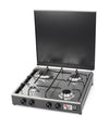 CFParker Fornello a Gas 4 Fuochi Gpl / Metano Grigio Grafite e Piano Acciaio Inox mod. 542GSPGP