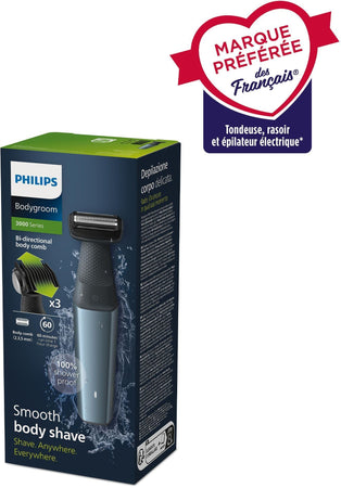 Philips BG3027 05 Rifinitore per il corpo da uomo BLU GRIGIO