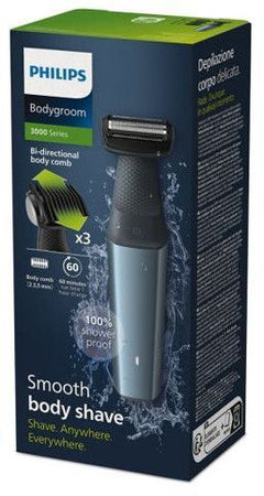 Philips BG3027 05 Rifinitore per il corpo da uomo BLU GRIGIO