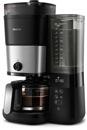 Caffettiera a filtro con macinacaffè integrato - PHILIPS - HD7888/01 - Fino a 10 tazze - 1,25 L - Nero / Argento