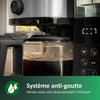 Caffettiera a filtro con macinacaffè integrato - PHILIPS - HD7888/01 - Fino a 10 tazze - 1,25 L - Nero / Argento
