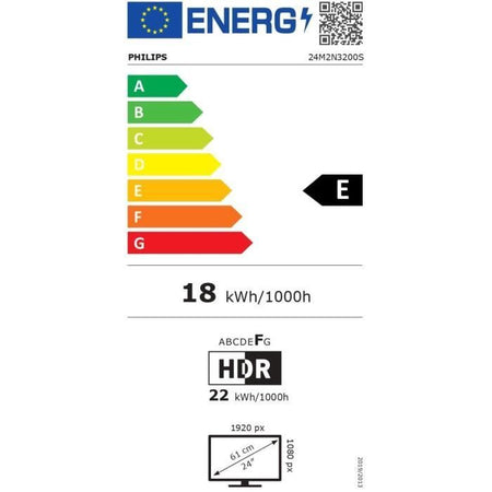 Schermo PC - PHILIPS - Evnia 3000 - 23,8 FHD - Pannello IPS veloce - 180 Hz - 0,5 ms - Smart Crosshair - HDMI/DP - Nero