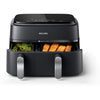 AirFryer - PHILIPS - NA351/00 - Acciaio inossidabile - 9,0 L - Doppia vasca - 38,25 x 44,39 x 31,42 cm