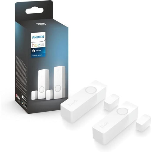 Sensori di contatto - Philips Hue - Sicuro - x 2 - Porta o finestra - Installazione facile - Controllo dall'app - Bianco