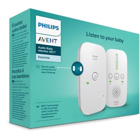 Philips Babyphone DECT SCD502 / 26 - A batteria o a rete - Portata 300 m - Funzione luce notturna