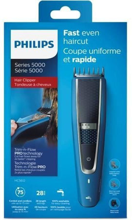 PHILIPS Hair & Beard Trimmer Series 5000 HC5612/15, 3 pettini (2 capelli + 1 barba), tecnologia DualCut
