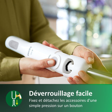 PHILIPS HR2534 / 00 Frullatore a immersione ProMix - 650W - Base in metallo - Misurino incluso - Bianco