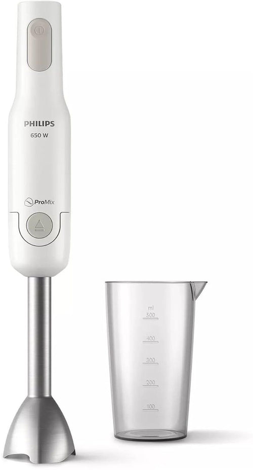 PHILIPS HR2534 / 00 Frullatore a immersione ProMix - 650W - Base in metallo - Misurino incluso - Bianco