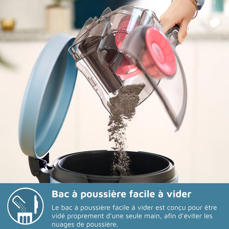 PHILIPS XB2123/09 - Aspirapolvere senza sacco - 850 W - Compatto - 1,3 L - Blu scuro / Pesca