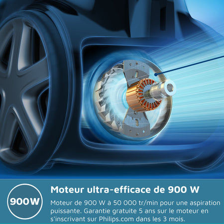 Aspirapolvere con sacco - PHILIPS - XD3100/06 - 900 W - 79 dB - Viola