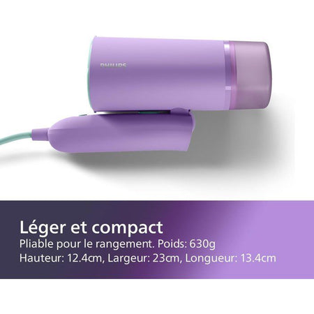 Vaporiera portatile PHILIPS Serie 3000 STH3010/70, 1000 W, Uscita vapore 20 g/min, Pronto all'uso in 30 secondi