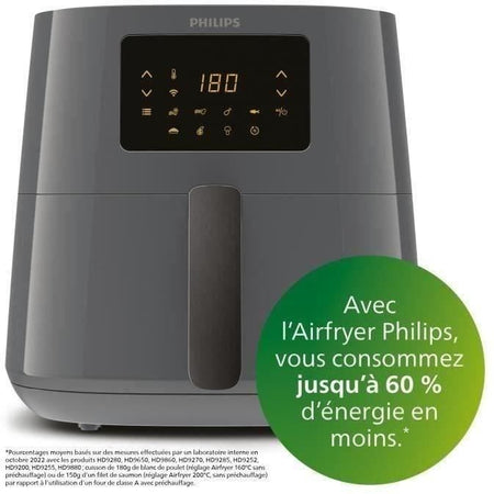 Philips Airfryer Essenziale XL Digital HD9280/60, friggitore senza petrolio, 1,2 kg, tecnologia aerea rapida, 7 preset, grigio